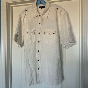 Men's White Button-Up Shirt